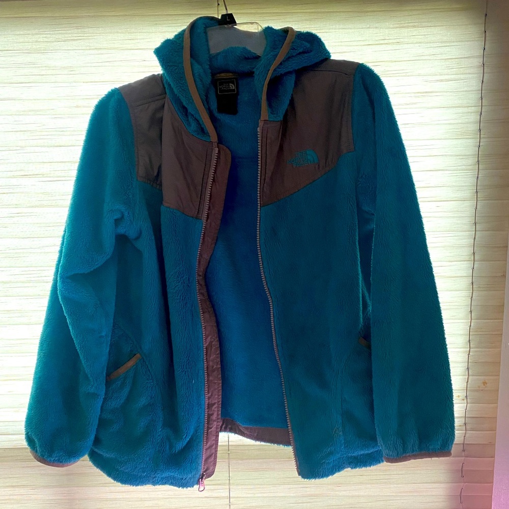 Girls Blue North Face full zip up jacket size XL
